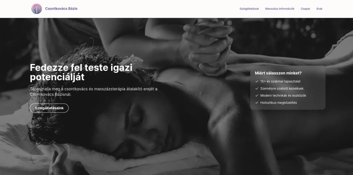 Csontkovács Bázis weboldal