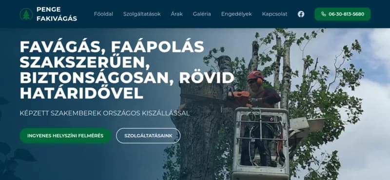 Penge Fakivágás weboldal